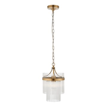 Endon 112572 - Taklampa på kedja MARIETTA 1xE27/10W/230V mässing/klarglas