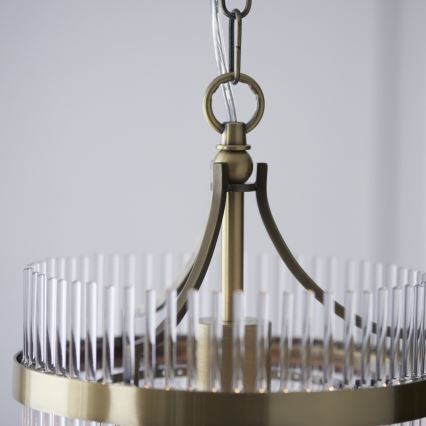 Endon 112572 - Taklampa på kedja MARIETTA 1xE27/10W/230V mässing/klarglas