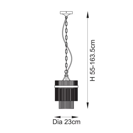 Endon 112572 - Taklampa på kedja MARIETTA 1xE27/10W/230V mässing/klarglas