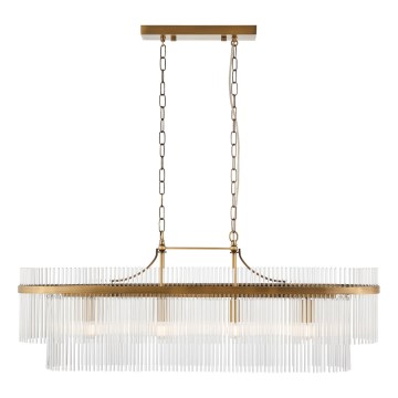 Endon 112573 - Ljuskrona på kedja MARIETTA 4xE14/6W/230V mässing/genomskinlig
