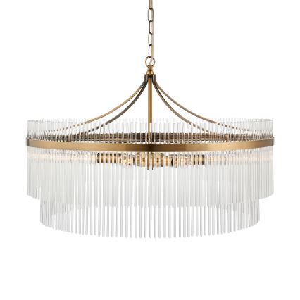 Endon 112574 - Kronlampa med kedja MARIETTA GRAND 7xE14/7W/230V mässing/klart glas