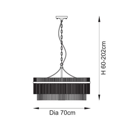 Endon 112574 - Kronlampa med kedja MARIETTA GRAND 7xE14/7W/230V mässing/klart glas