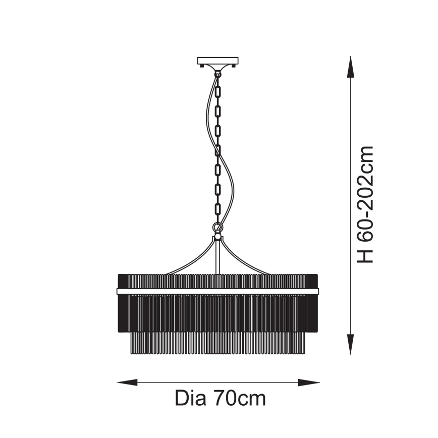 Endon 112574 - Kronlampa med kedja MARIETTA GRAND 7xE14/7W/230V mässing/klart glas