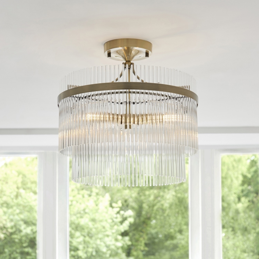 Endon 112575 - Ytmonterad ljuskrona MARIETTA 3xE14/7W/230V mässing/genomskinlig