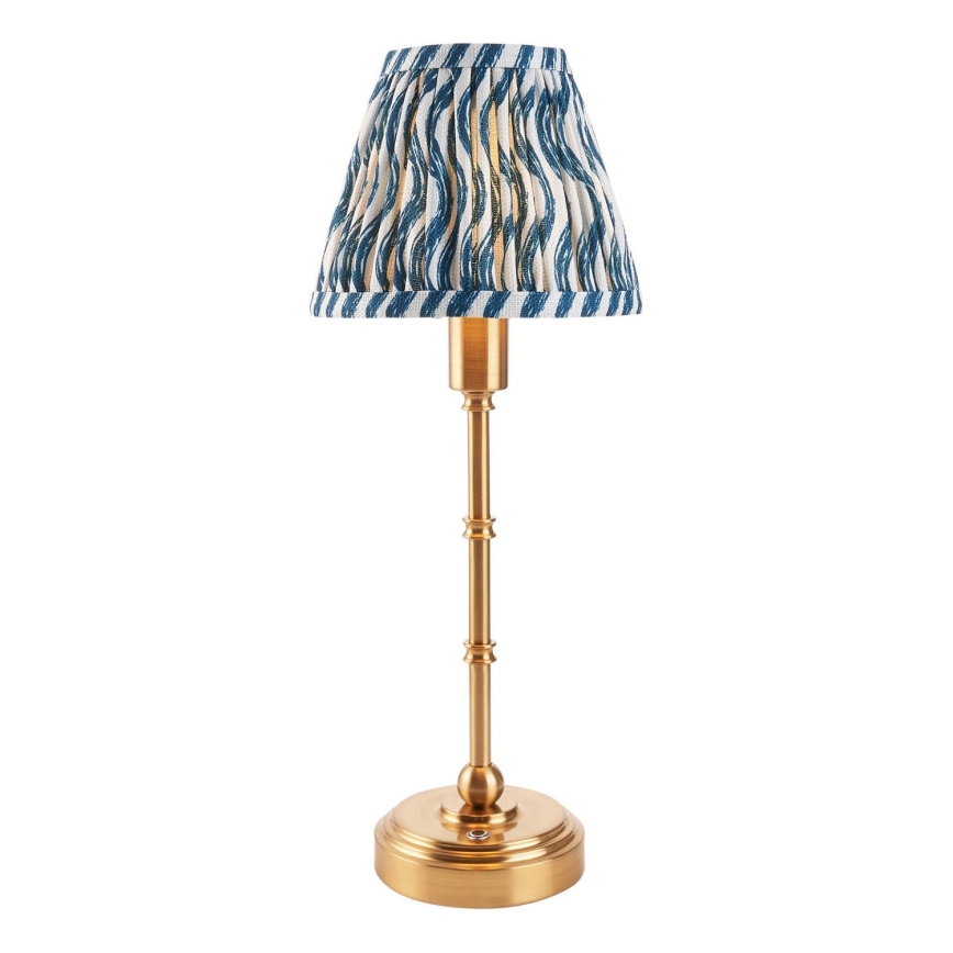 Endon 114796 - LED Ljusreglerad uppladdningsbar bordslampa BURLEY LED/1,5W/5V 3600 mAh mässing/blå