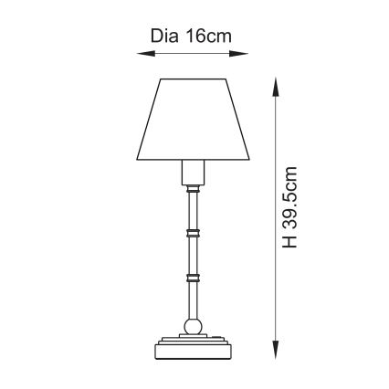 Endon 114800 - LED Ljusreglerad uppladdningsbar bordslampa BURLEY LED/1,5W/5V mässing/grön