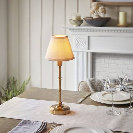 Endon 114811 - Dimmbar uppladdningsbar LED-bordslampa BURLEY LED/1,5W/5V 3600 mAh mässing/vit
