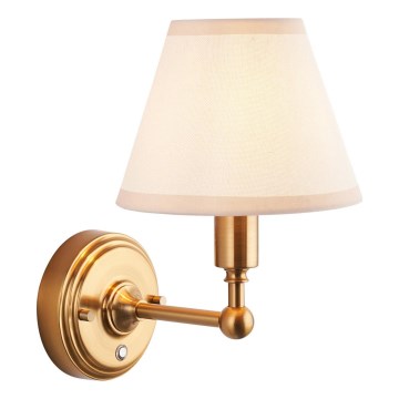 Endon 114830 - LED Ljusreglerad uppladdningsbar vägg lampa BURLEY LED/1,5W/5V mässing/grädde