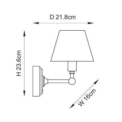 Endon 114830 - LED Ljusreglerad uppladdningsbar vägg lampa BURLEY LED/1,5W/5V mässing/grädde