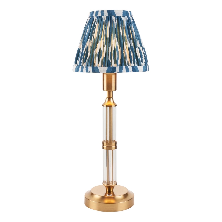Endon 114846 - LED Ljusreglerad uppladdningsbar bordslampa MORTON LED/1,5W/5V 3600 mAh mässing/blå