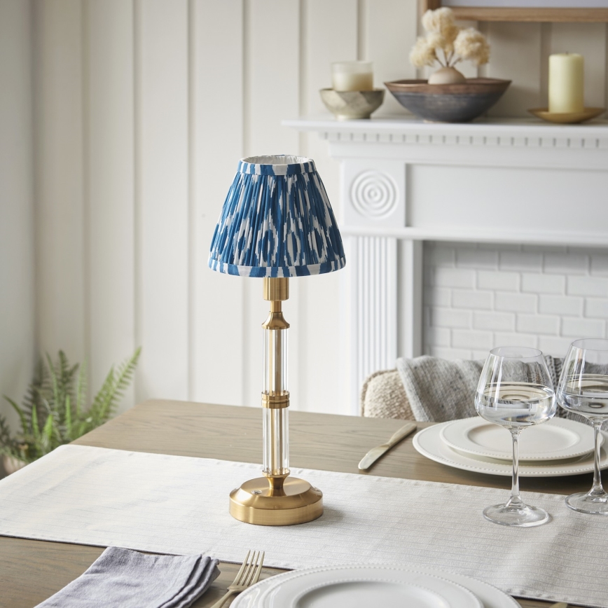 Endon 114846 - LED Ljusreglerad uppladdningsbar bordslampa MORTON LED/1,5W/5V 3600 mAh mässing/blå