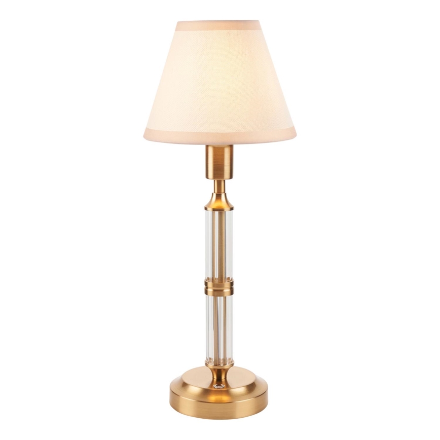 Endon 114849 - LED Ljusreglerad uppladdningsbar bordslampa MORTON LED/1,5W/5V 3600 mAh mässing/beige