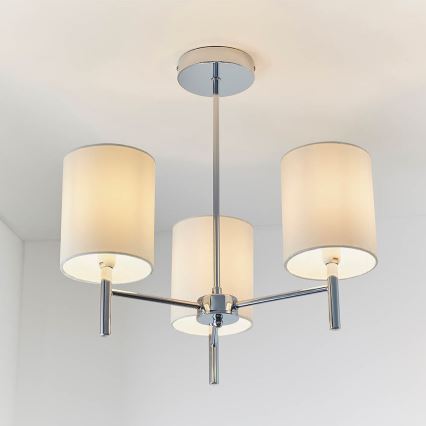 Endon 56642 - Pendelkrona BRIO 3xE14/40W/230V skinande krom/vit