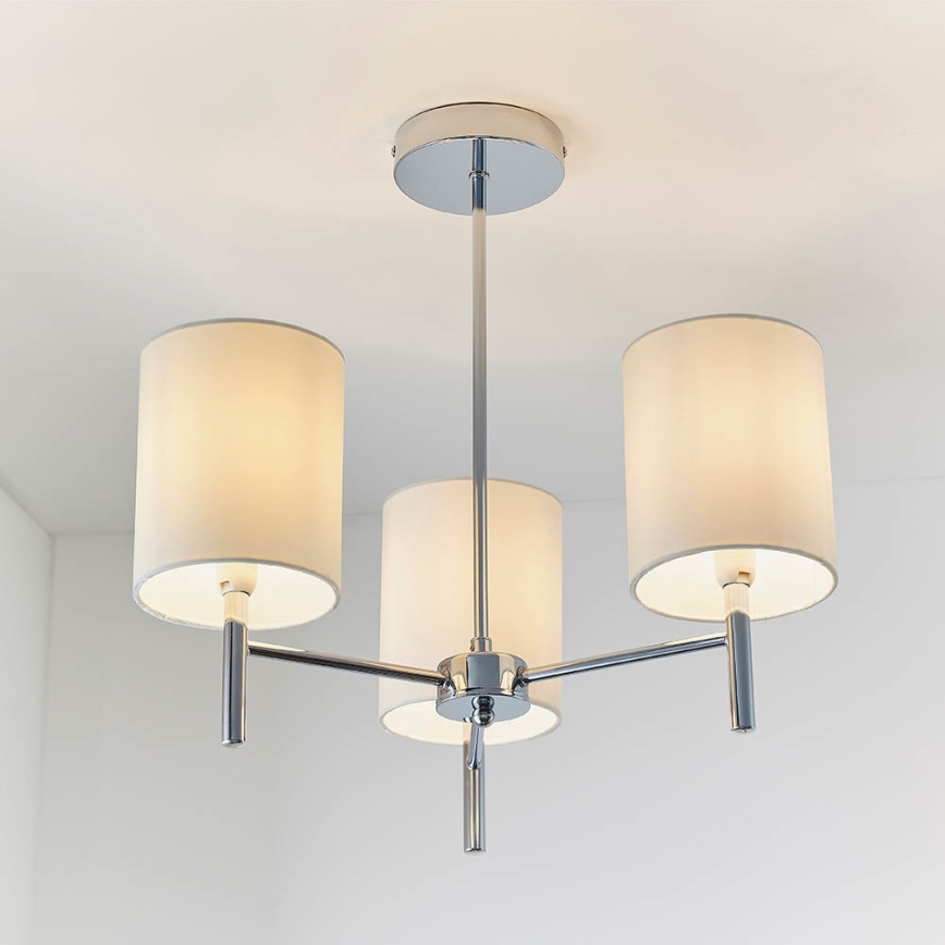 Endon 56642 - Pendelkrona BRIO 3xE14/40W/230V skinande krom/vit