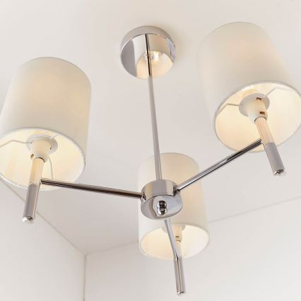 Endon 56642 - Pendelkrona BRIO 3xE14/40W/230V skinande krom/vit