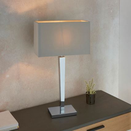Endon 56707 - Bordslampa MORETO 1xE27/60W/230V skinande krom/grå