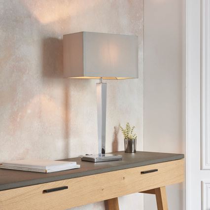 Endon 56707 - Bordslampa MORETO 1xE27/60W/230V skinande krom/grå