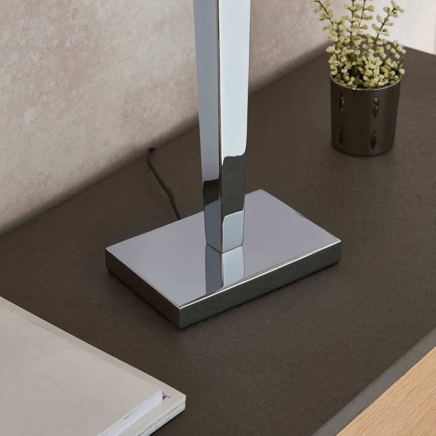 Endon 56707 - Bordslampa MORETO 1xE27/60W/230V skinande krom/grå