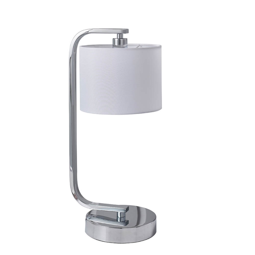 Endon 57917 - Dimbar bordslampa CANNING 1xE14/40W/230V blank krom/vit