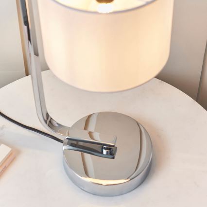 Endon 57917 - Dimbar bordslampa CANNING 1xE14/40W/230V blank krom/vit