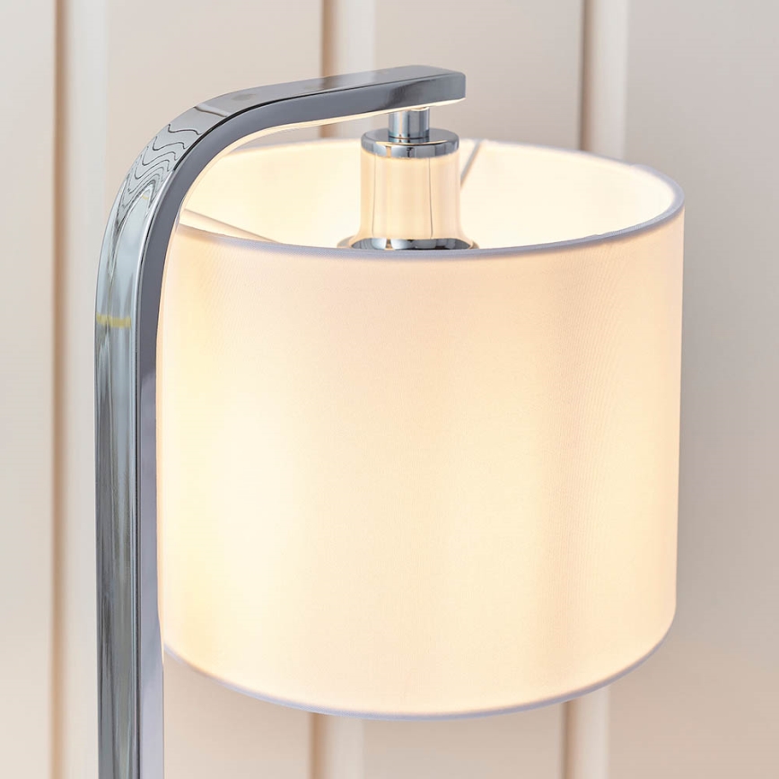 Endon 57917 - Dimbar bordslampa CANNING 1xE14/40W/230V blank krom/vit