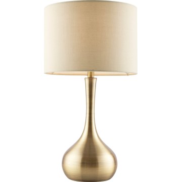 Endon 61191 - Dimbar bordslampa PICCADILLY 1xE14/40W/230V mässing/beige