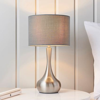 Endon 61192 - Ljusreglerad bordslampa PICCADILLY 1xE14/40W/230V matt krom/grå