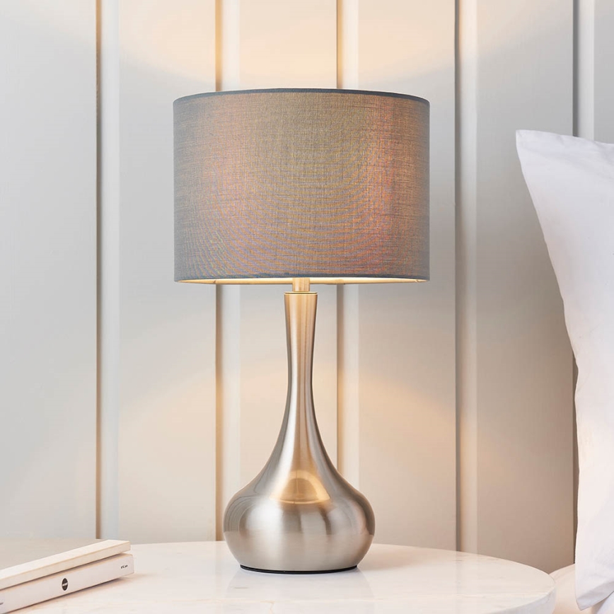 Endon 61192 - Ljusreglerad bordslampa PICCADILLY 1xE14/40W/230V matt krom/grå