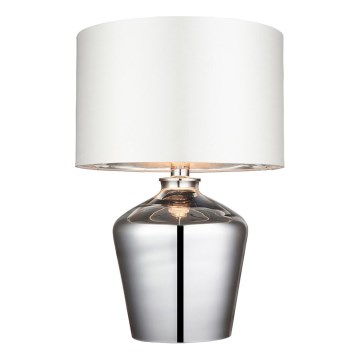 Endon 61198 - Bordslampa WALDORF 1xE27/10W/230V skinande krom/vit