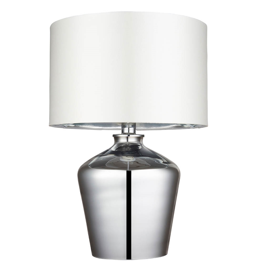 Endon 61198 - Bordslampa WALDORF 1xE27/10W/230V skinande krom/vit