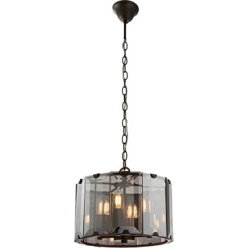 Endon 61281 - Ljuskrona med kedja CLOONEY 4xE14/40W/230V svart/rökfärgad