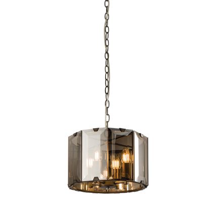 Endon 61281 - Ljuskrona med kedja CLOONEY 4xE14/40W/230V svart/rökfärgad
