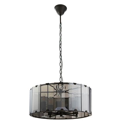 Endon 61294 - Ljuskrona på kedja CLOONEY 8xE14/40W/230V svart/rökig