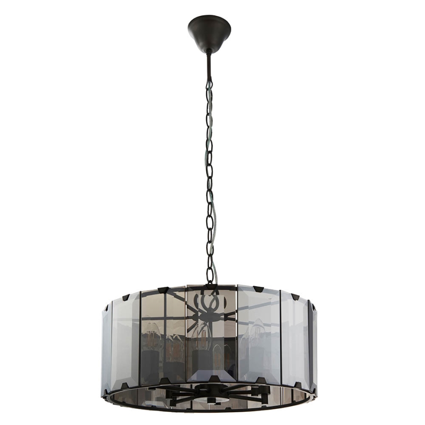 Endon 61294 - Ljuskrona på kedja CLOONEY 8xE14/40W/230V svart/rökig