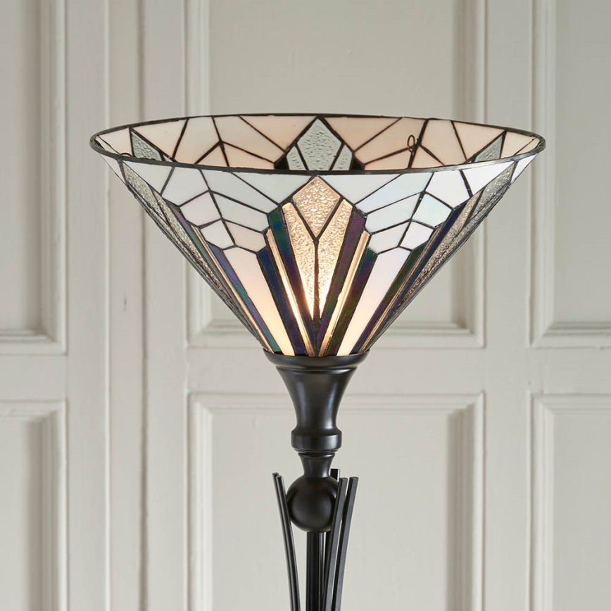 Endon 63933 - Golvlampa Tiffany ASTORIA 1xE27/60W/230V Ø 40 cm