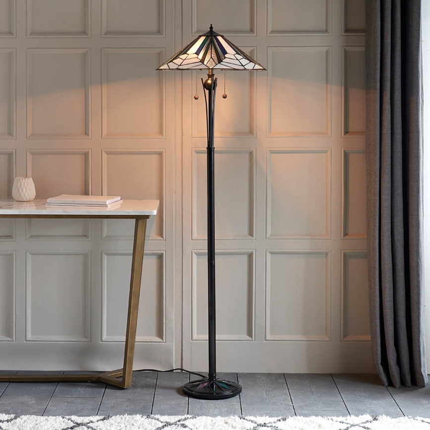 Endon 63934 - Golvlampa ASTORIA 2xE27/60W/230V diameter 48 cm