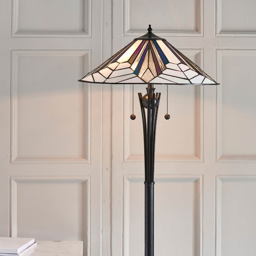 Endon 63934 - Golvlampa ASTORIA 2xE27/60W/230V diameter 48 cm