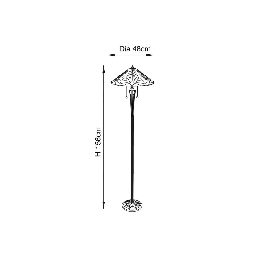Endon 63934 - Golvlampa ASTORIA 2xE27/60W/230V diameter 48 cm