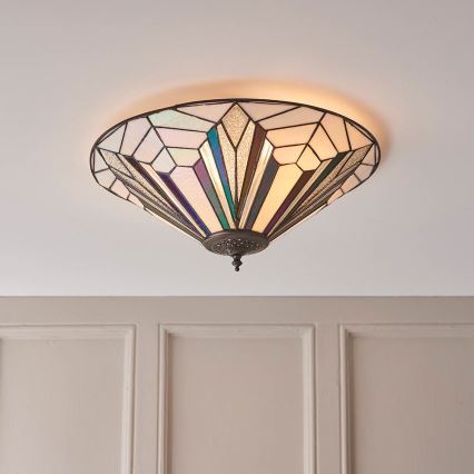 Endon 63935 - Tiffany-taklampa ASTORIA 2xE27/60W/230V Ø 48 cm