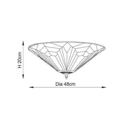 Endon 63935 - Tiffany-taklampa ASTORIA 2xE27/60W/230V Ø 48 cm