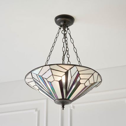 Endon 63936 - Ljuskrona med kedja Tiffany ASTORIA, 3x E27/60W/230V, Ø 48 cm