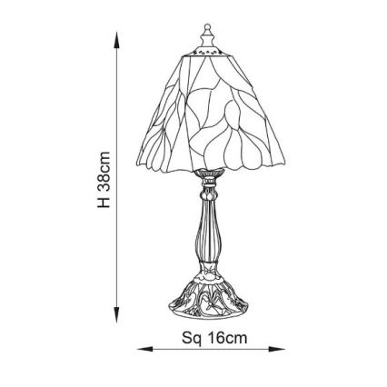 Endon 63963 - Bordslampa Tiffany BOTANICA 1xE14/40W/230V Ø 16 cm