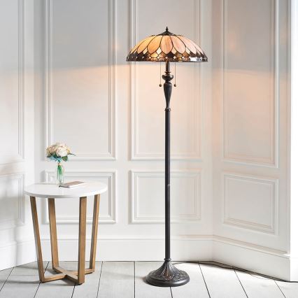 Endon 63972 - Golvlampa BROOKLYN 2xE27/60W/230V Ø 50 cm