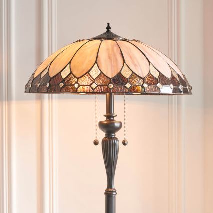 Endon 63972 - Golvlampa BROOKLYN 2xE27/60W/230V Ø 50 cm