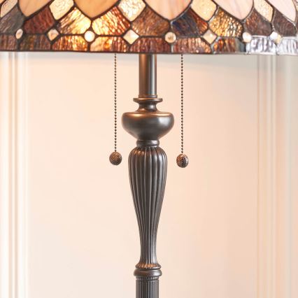Endon 63972 - Golvlampa BROOKLYN 2xE27/60W/230V Ø 50 cm