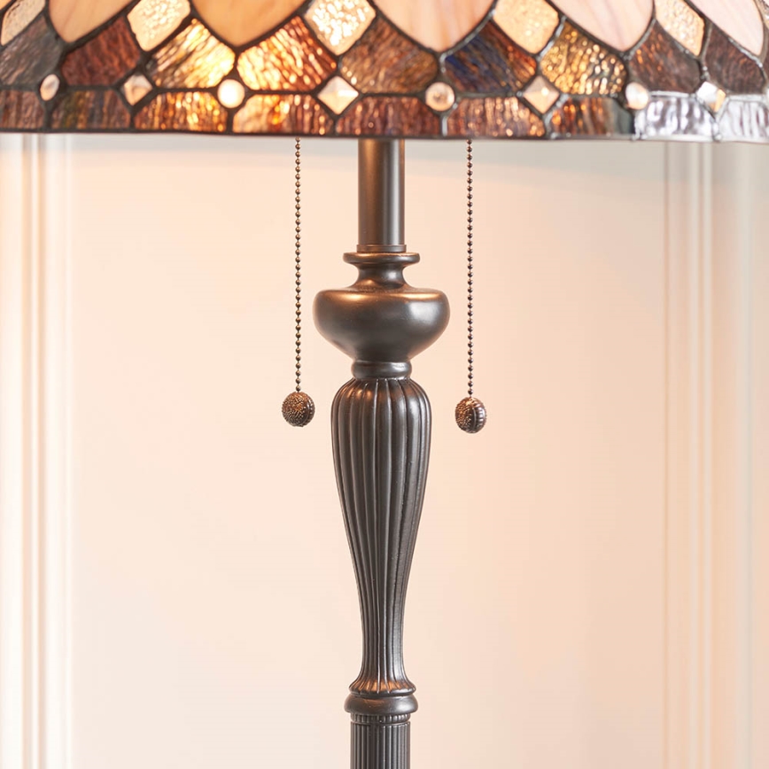 Endon 63972 - Golvlampa BROOKLYN 2xE27/60W/230V Ø 50 cm