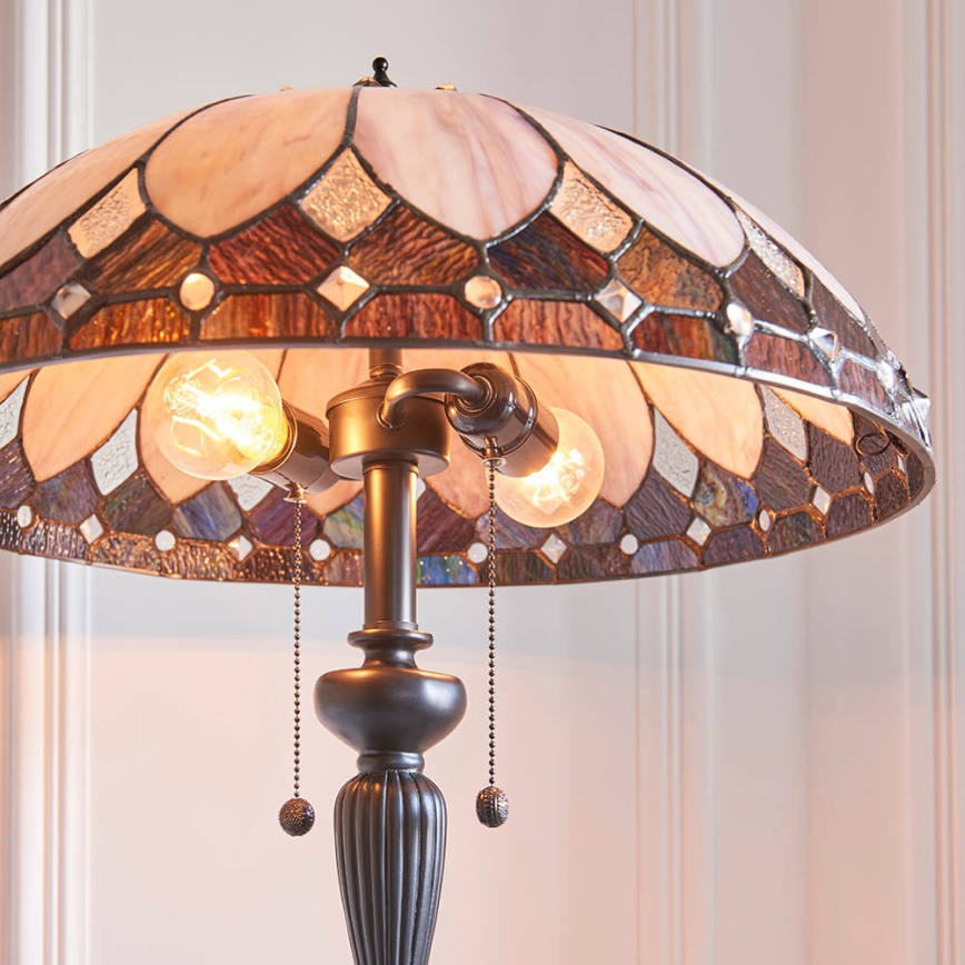 Endon 63972 - Golvlampa BROOKLYN 2xE27/60W/230V Ø 50 cm