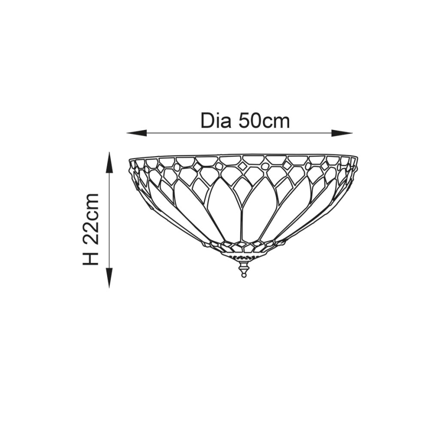 Endon 63973 - Taklampa BROOKLYN 2xE14/60W/230V diameter 50 cm