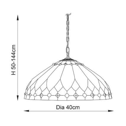 Endon 63977 - Ljuskrona på kedja BROOKLYN 1xE27/60W/230V diameter 40 cm