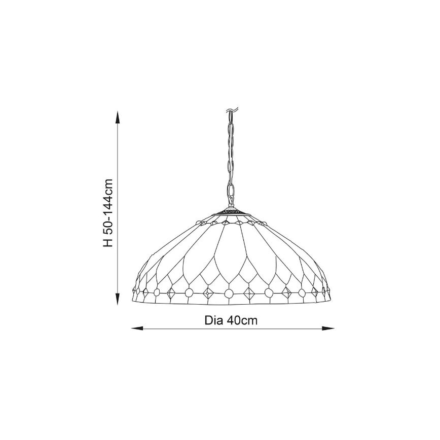 Endon 63977 - Ljuskrona på kedja BROOKLYN 1xE27/60W/230V diameter 40 cm